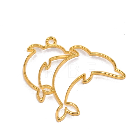 Alloy Open Back Bezel Pendants PALLOY-WH0077-21G-1