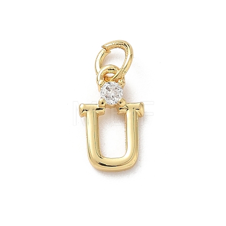 Brass Pave Clear Cubic Zirconia Charms KK-A273-01G-U-1