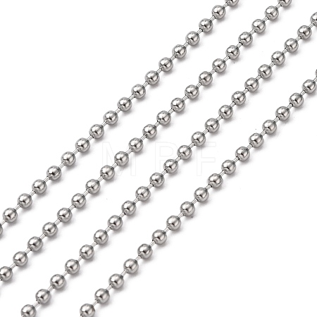 Tarnish Resistant 304 Stainless Steel Ball Beaded Chains CHS-K002-11-1