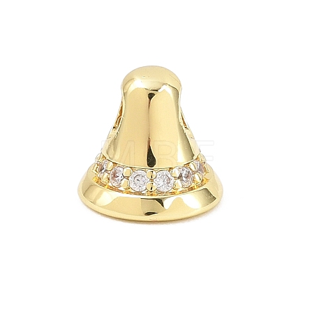Brass Micro Pave Clear Cubic Zirconia Charms KK-H268-11G-1