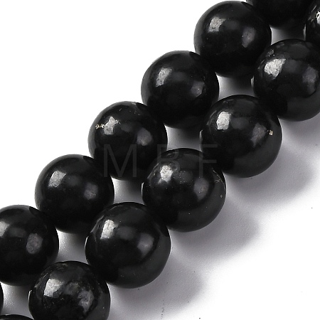 Natural Shungite Beads Strands G-M353-A04-12mm-1