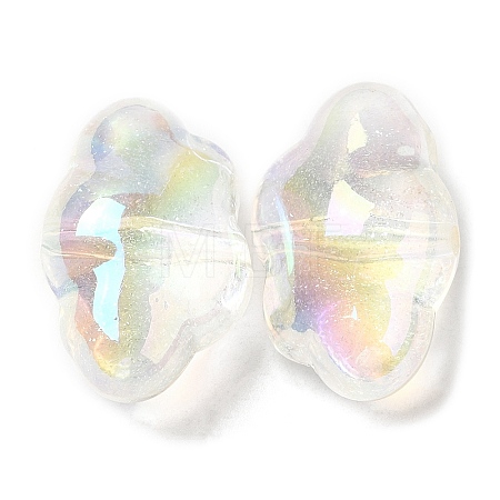 UV Plating Transparent Rainbow Iridescent Acrylic Beads X-OACR-C016-31C-1
