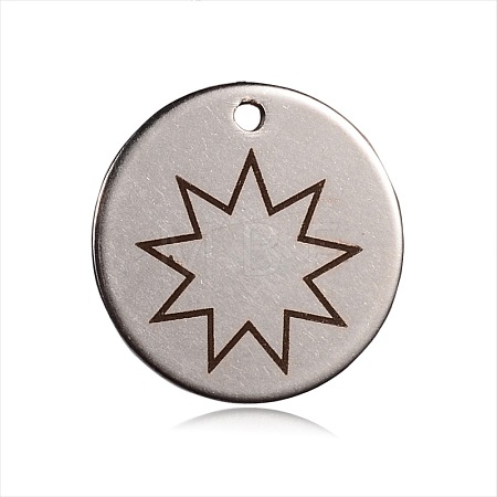 Non-Tarnish Spray Painted 201 Stainless Steel Pendants STAS-F078-09P-1