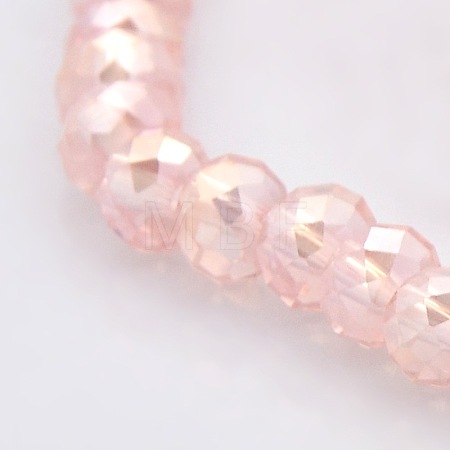 AB Color Plated Faceted Rondelle Electroplate Glass Beads Strands GLAA-A024D-AB05-1