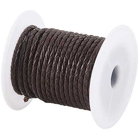 8M Braided Cowhide Leather Cord NWIR-3.0-02B-1