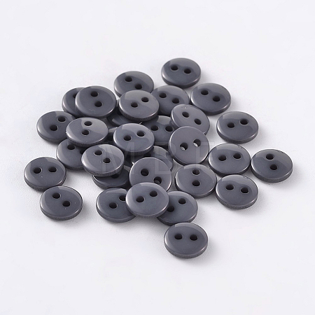 2-Hole Flat Round Resin Sewing Buttons for Costume Design BUTT-E119-18L-01-1