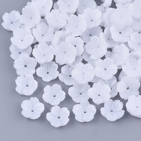 Opaque Resin Bead Caps RESI-T040-031B-1