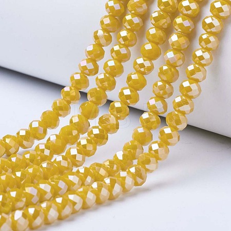 Electroplate Glass Beads Strands EGLA-A034-P8mm-B03-1