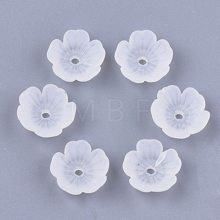 5-Petal Transparent Acrylic Bead Caps X-FACR-T001-11-1
