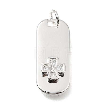 Brass Micro Pave Clear Cubic Zirconia Pendants CU-CBAEEA8-29S-1