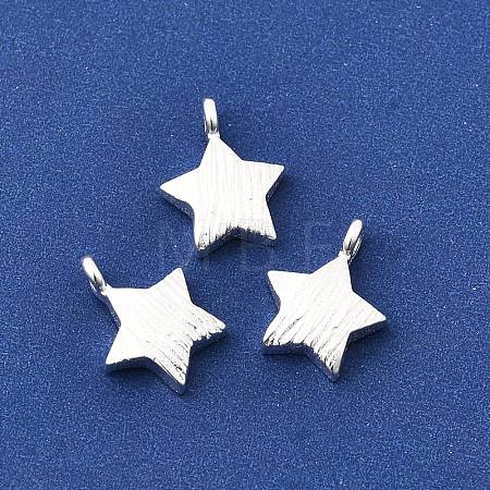 925 Sterling Silver Textured Star Charms STER-K188-09A-S-1