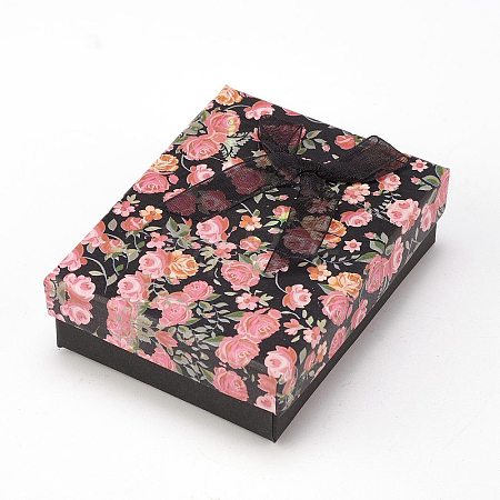 Flower Pattern Cardboard Jewelry Packaging Box X1-CBOX-L007-007A-1