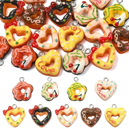 18Pcs 9 Colors Opaque Resin Pendants CRES-YW0002-82-1