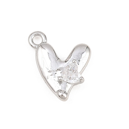 Valentine's Day Brass Micro Pave Clear Cubic Zirconia Pendants KK-D225-13P-1