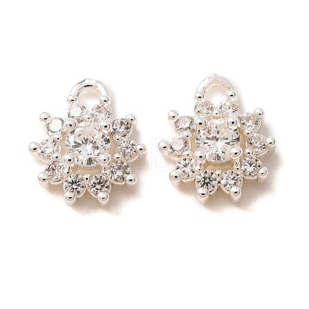 Brass Micro Pave Clear Cubic Zirconia Charms CU-CBAEC99-24S-1