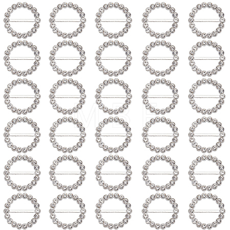 60Pcs Alloy Rhinestone Slider Buckles FIND-CY0001-93-1