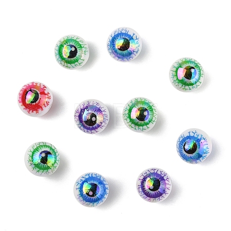 10Pcs Printed Acrylic Beads OACR-YW0005-02-1