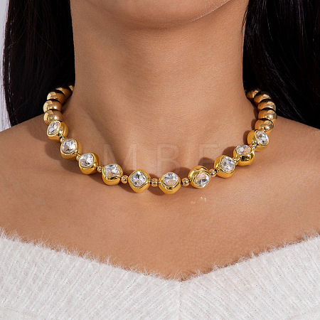 Alloy & CCB Plastic Beaded Necklaces FS-WG4655B-25-1