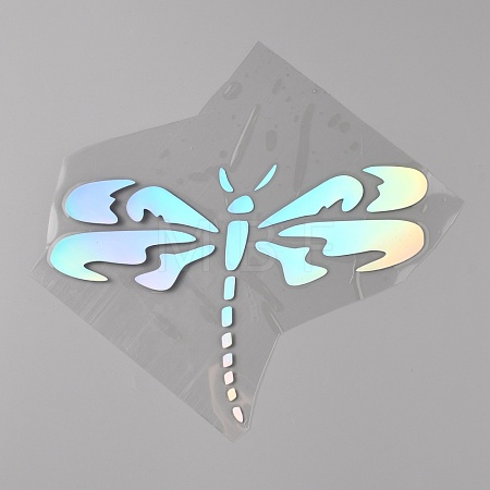 Dragonfly Reflective PET Plastic Car Decals DIY-WH0030-38B-1