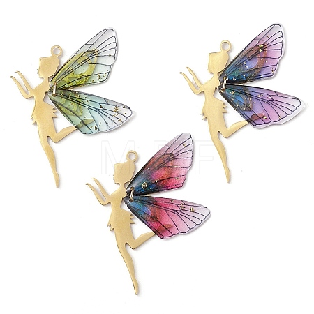 Golden Tone 201 Stainless Steel Pendants PALLOY-TA00161-1