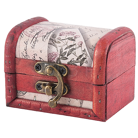 Retro Wooden Jewelry Storage Boxes with Latch Clasps AJEW-CL0005-35A-1
