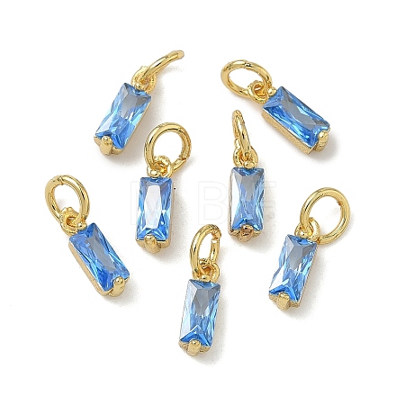 Brass Micro Pave Cubic Zirconia Charms ZIRC-F111-03G-08-1