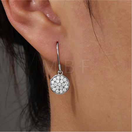 925 Sterling Silver Pave Moissanite Dangle Earrings for Women ZF9652-1