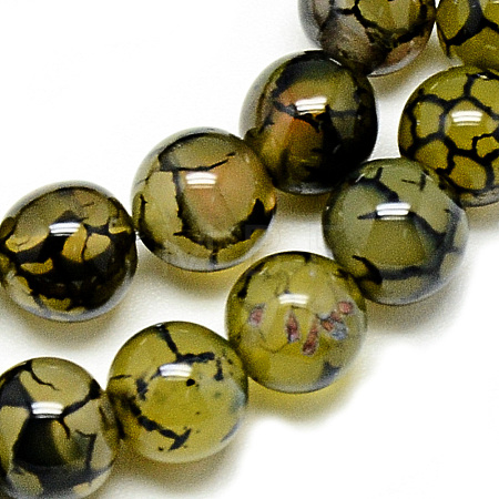 Natural Dragon Veins Agate Beads Strands X-G-Q948-81B-8mm-1