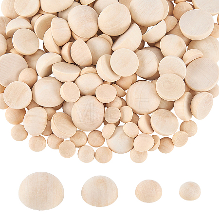 300Pcs Wood Cabochons WOOD-ME0001-24-1