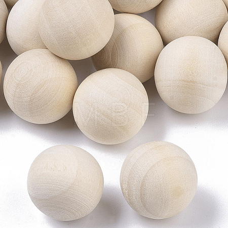 Natural Wooden Round Ball WOOD-T014-20mm-1
