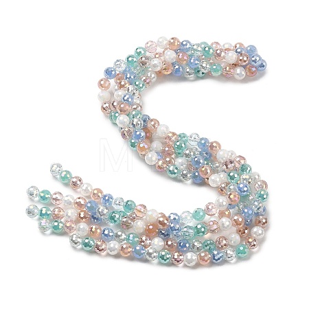 Electroplate Glass Beads Strands EGLA-D300-06-8mm-06-1