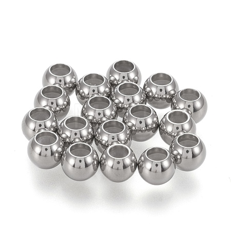 202 Stainless Steel Beads STAS-K204-02D-P-1