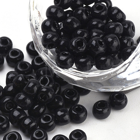 FGB 6/0 Baking Paint Glass Seed Beads SEED-Q025-4mm-N20-1