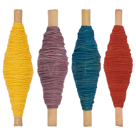 4 Rolls 4 Colors Handmade Cotton Thread SENE-CY0001-16-1