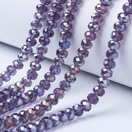 Electroplate Glass Beads Strands EGLA-A034-T4mm-B13-1