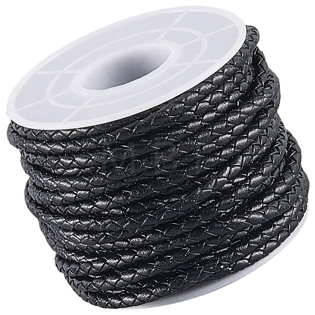 10M Round Braided Leather Cord WL-CL0001-41B-1