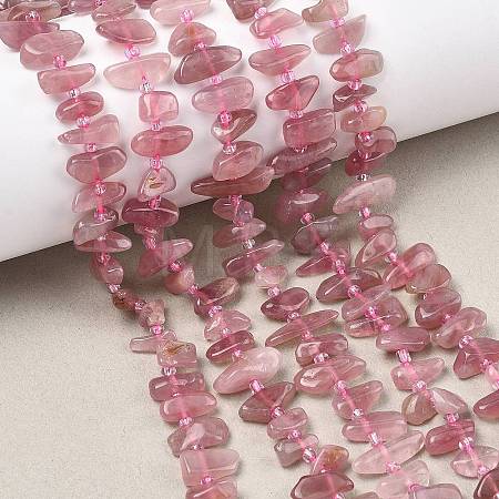 Natural Old Rose Madagascar Rose Quartz Beads Strands G-F821-A02-01-1