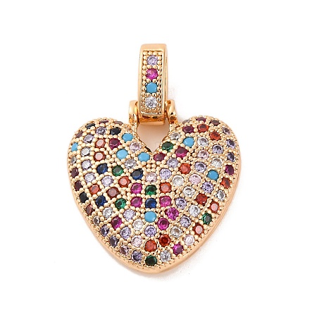 Brass Micro Pave Cubic Zirconia Pendants KK-C076-29V-G02-1