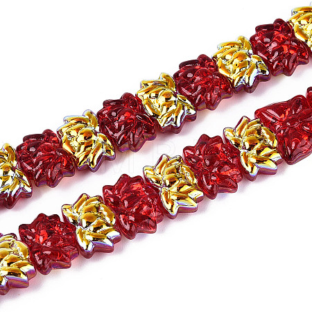 Baking Paint Electroplate Transparent Glass Beads Strands EGLA-N020-04A-1
