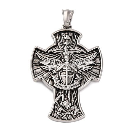 304 Stainless Steel Big Pendants STAS-P372-05AS-1