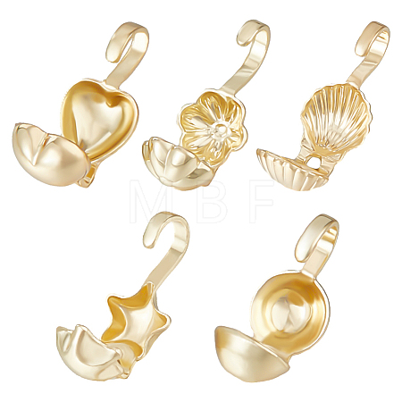 100Pcs 5 Style Brass Bead Tips KK-BBC0009-04-1