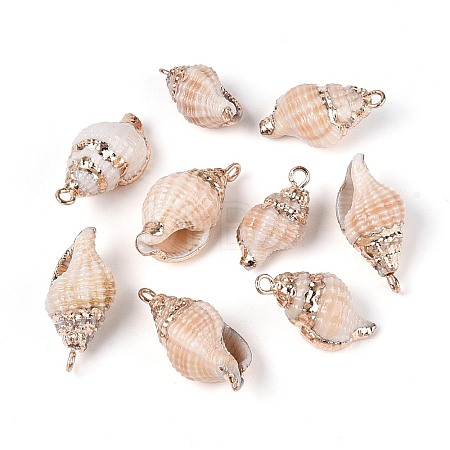 Electroplated Natural Shell Pendants BSHE-T015-09-1
