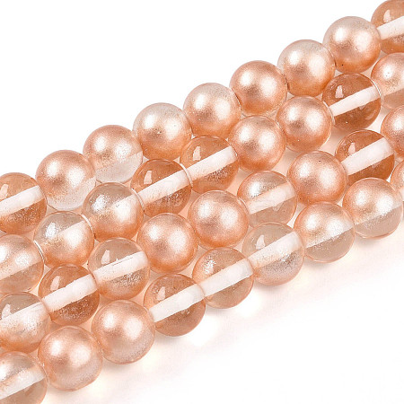 Baking Paint Transparent Glass Beads X1-DGLA-N011-8mm-04-1