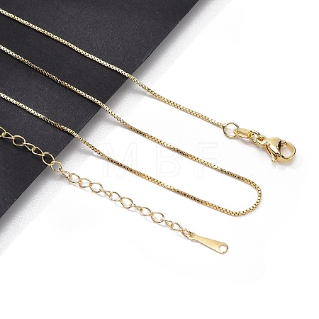 0.8mm Brass Box Chain Necklaces for Men Women NJEW-G160-19G-1
