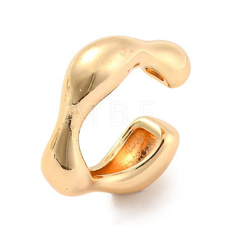 Real 14K Gold Plated Brass Cuff Earrings X-EJEW-M232-02C-G-1