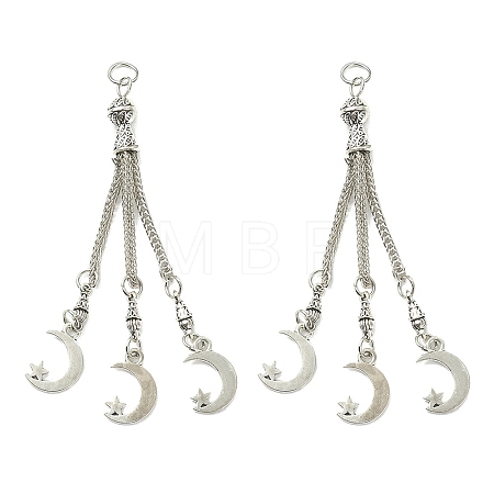 Tibetan Style Alloy Feather Tassel Big Pendants FIND-YW0003-92C-1