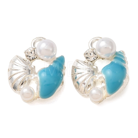 Alloy with Crystal Rhinestone & Enamel Pendants RB-CBAC8D9-01S-02-1