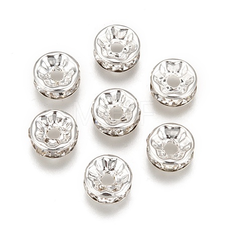 Brass Grade A Rhinestone Spacer Beads RB-A014-Z8mm-01S-1