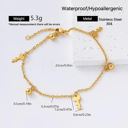 Vintage 304 Stainless Steel Charm Bracelets for Women MO5026-3-1