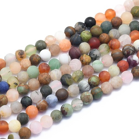 Natural Mixed Gemstone Beads Strands G-K310-H01-6mm-1